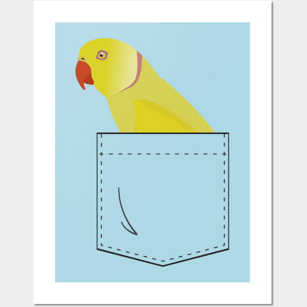 Indian Ringneck Parakeet Parrot In Your Front Pocket Wall Art by Einstein Parrot